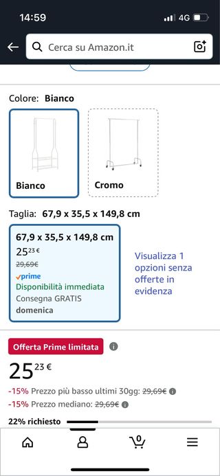 Stand appendiabiti bianco e cromato