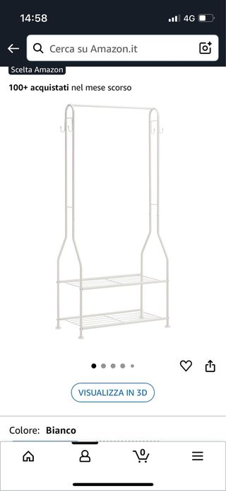 Stand appendiabiti bianco e cromato