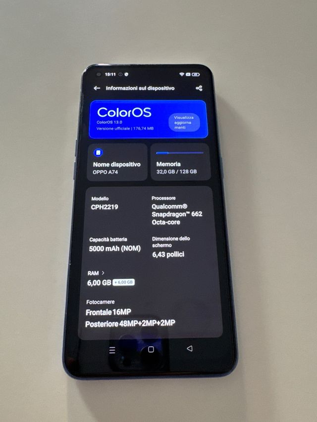 Oppo A74 Blu