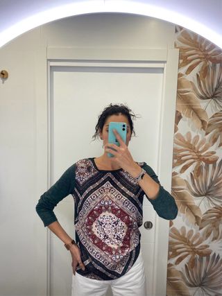 Camiseta manga larga estampada