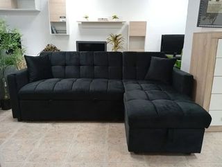 Sofá Cama Chaiselong Negro ENVIO GRATIS