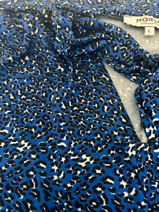 Blusa Morgan Leopardo Azul Talla L