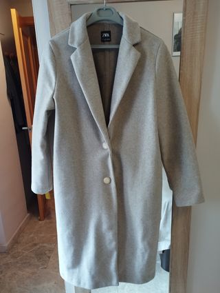 Abrigo Zara Gris Talla L