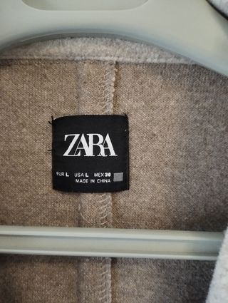 Abrigo Zara Gris Talla L