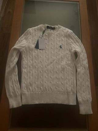 Polo Ralph Lauren Chaleco Blanco Cable Knit