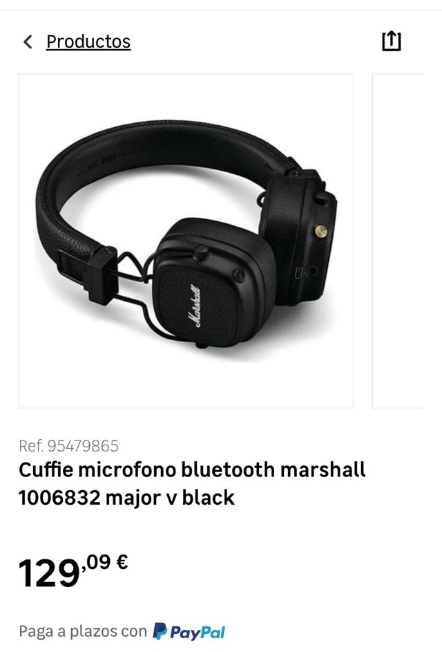 Auriculares Bluetooth Marshall Major V Negros