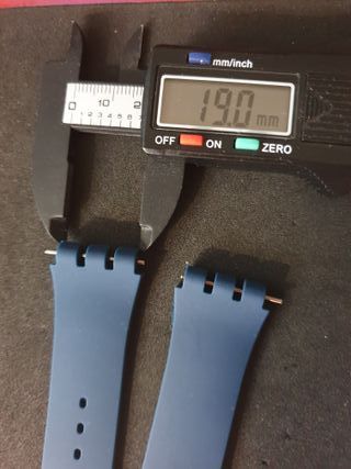 Cinturino blu navy, nuovo, con fibbia Swatch, 19mm