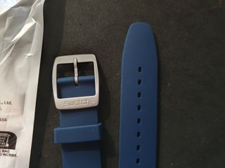 Cinturino blu navy, nuovo, con fibbia Swatch, 19mm