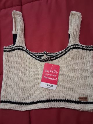 Top tejido THE ARE beige talla única