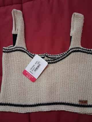 Top tejido THE ARE beige talla única