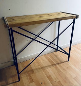 Mesa auxiliar madera y metal