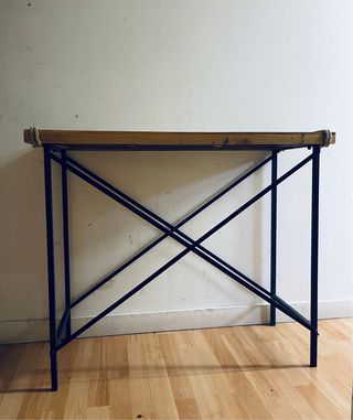 Mesa auxiliar madera y metal