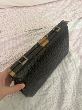 Bolso antiguo piel cocodrilo (vintage) años 70