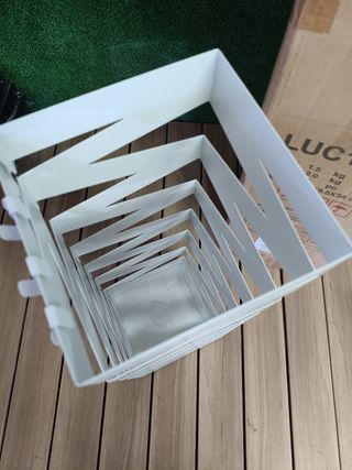 SONGMICS LUC16W Paragüero Soporte Cuadrado Metal 