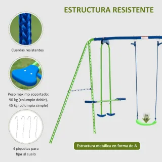 Juego Columpios Jardín 280x140x178 cm Verde