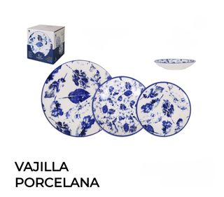 Vajilla Porcelana Santa Clara Hojas Azul