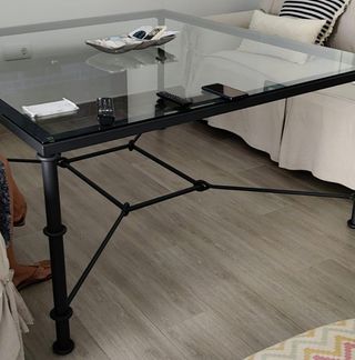 Mesa Camilla Forja Cristal Negra
