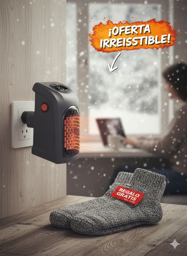 Calefactor Portátil 400 W Bajo Consumo 
Calienta
