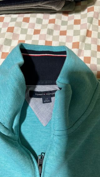 Jersey Tommy Hilfiger 1/4 Zip Azul Talla L