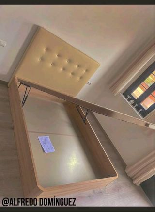 Canapé abatible tela y madera