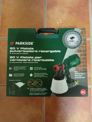 Pistola pinturaParkside 20V con batería y cargador