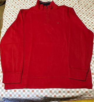 Jersey Tommy Hilfiger 1/4 Zip Rojo Talla L