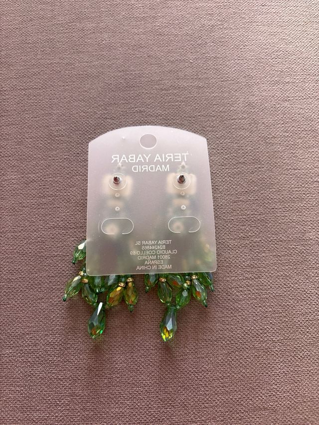 Pendientes Teria Yabar Verdes