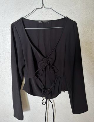 Blusa Zara Manga Larga Negro