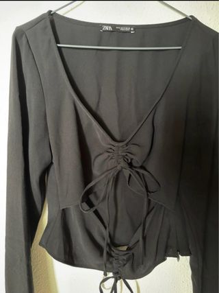 Blusa Zara Manga Larga Negro