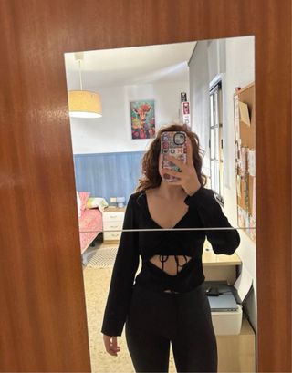 Blusa Zara Manga Larga Negro