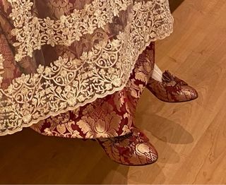 Traje de Fallera Brocatel Granate y Oro