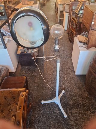 Lámpara de pie vintage metal y cristal