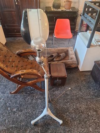 Lámpara de pie vintage metal y cristal