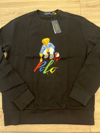 Sudadera Polo Ralph Lauren Oso Pintor Negra
