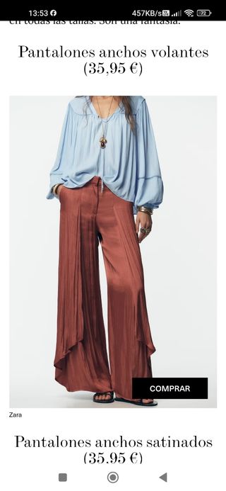 Pantalones anchos Zara.