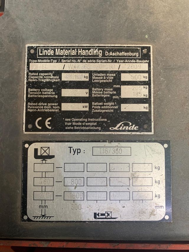 Apiladora eléctrica Linde hasta 1600 kg