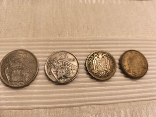 Lote de 4 monedas antiguas españolas