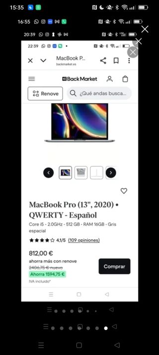 MACBOOK PRO 2020 i5/16GB RAM/512 SSD
