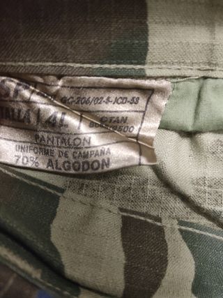 Traje militar Mimetizado Talla L