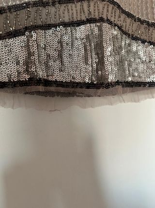 Falda corta lentejuelas plateadas