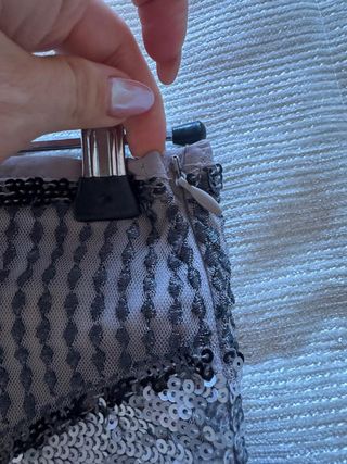 Falda corta lentejuelas plateadas