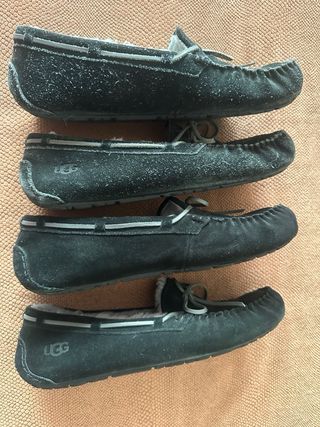 2x UGG Pantuflas Negras y Grises