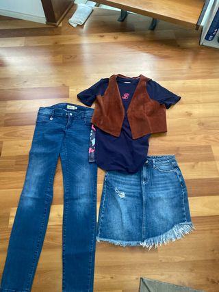 Lote Ropa Tejano: Jean , Falda y Chaleco 
