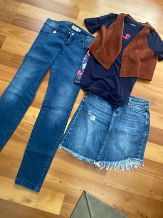 Lote Ropa Tejano: Jean , Falda y Chaleco 
