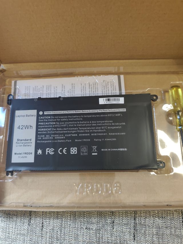 Batería ordenador portátil YRDD6 42Wh 11.4V