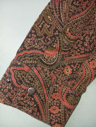 Camisa vintage mujer paisley marrón y rojo