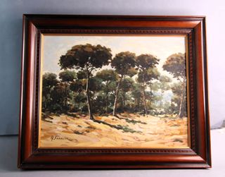 Cuadro Paisaje Óleo A. Frances Marco Madera