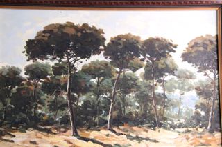 Cuadro Paisaje Óleo A. Frances Marco Madera