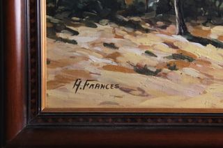 Cuadro Paisaje Óleo A. Frances Marco Madera