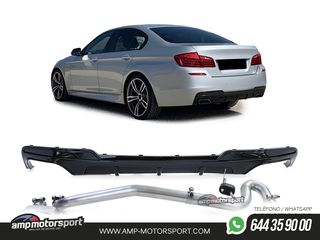 DIFUSOR TRASERO BRILLO BMW SERIE 5 F10/F11 + CONVERSIÓN A DOS SALIDAS V8